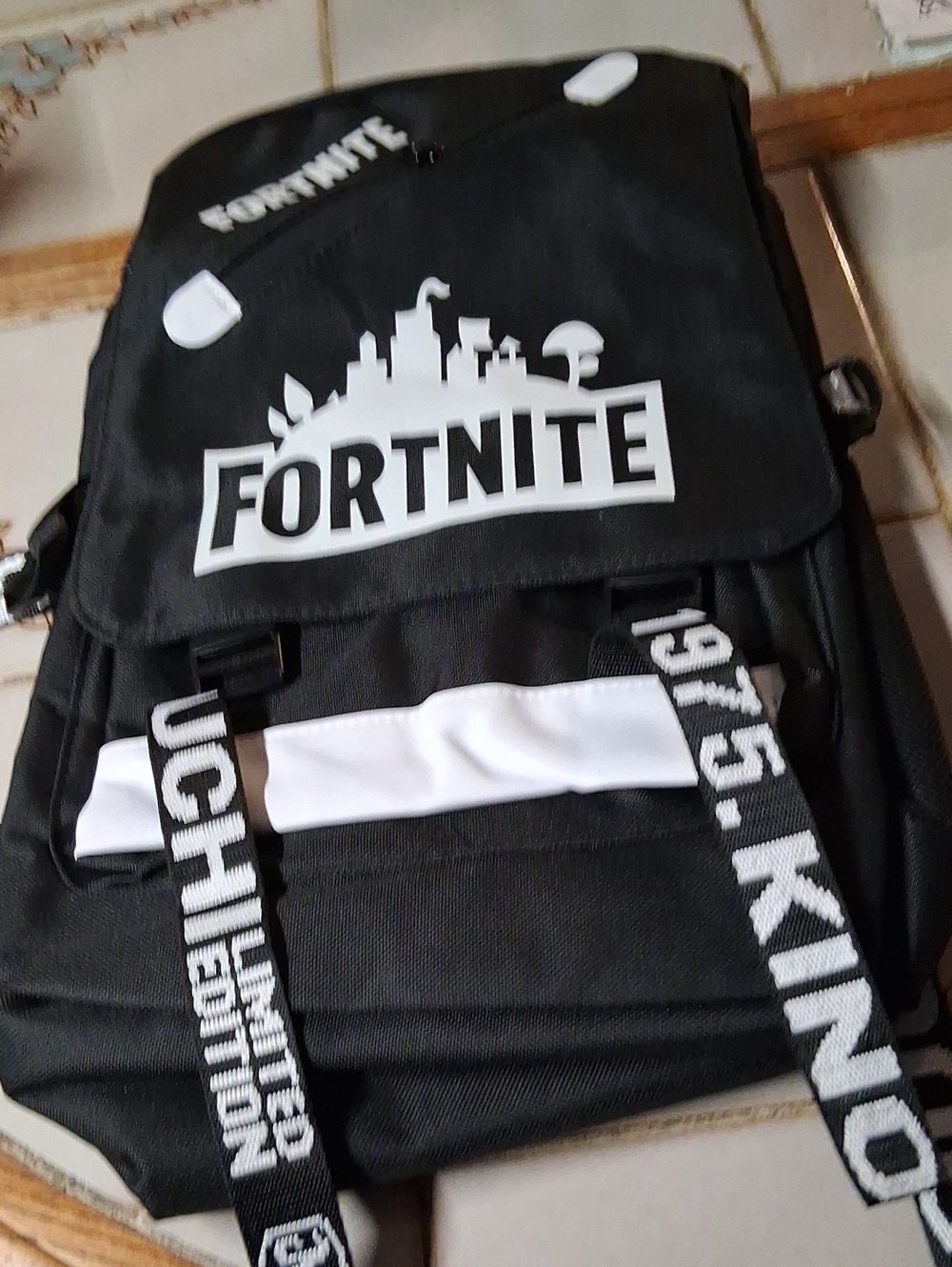It's A Fortnight Black and White Men's Backpack - Branded Gaming Bag